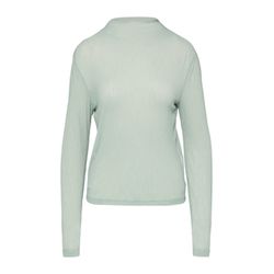 Q/S designed by Structured mesh shirt with stand-up collar - green (7217)