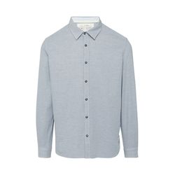 s.Oliver Red Label Regular: Baumwollhemd mit Strukturmuster - blau (54K2)
