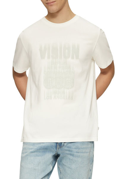 Q/S designed by Basic Rundhals T-Shirt mit Frontprint - weiß (02D0)