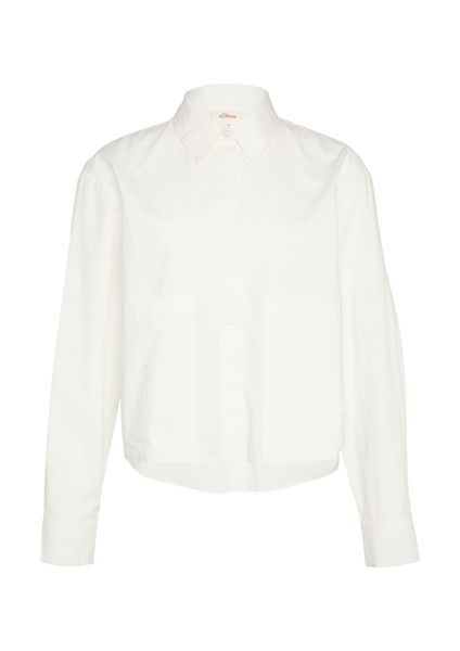 s.Oliver Red Label Cropped Bluse aus Popeline - weiß (0100)