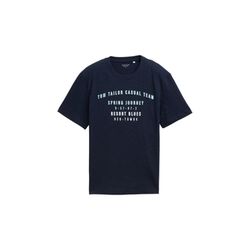 Tom Tailor T-Shirt aus Baumwolle mit Print - blau (10668)