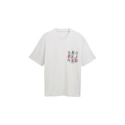 Tom Tailor Denim Relaxed Fit T-Shirt mit Rücken-Print - grau (15277)