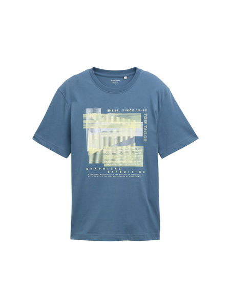 Tom Tailor T-Shirt mit Print - blau (36985)