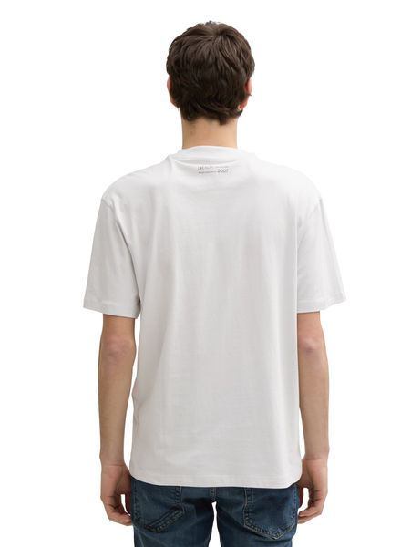 Tom Tailor Denim Relaxed Fit T-Shirt mit Rücken-Print - grau (15277)
