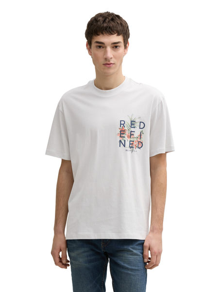Tom Tailor Denim Relaxed Fit T-Shirt mit Rücken-Print - grau (15277)