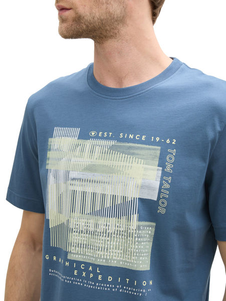 Tom Tailor T-Shirt mit Print - blau (36985)