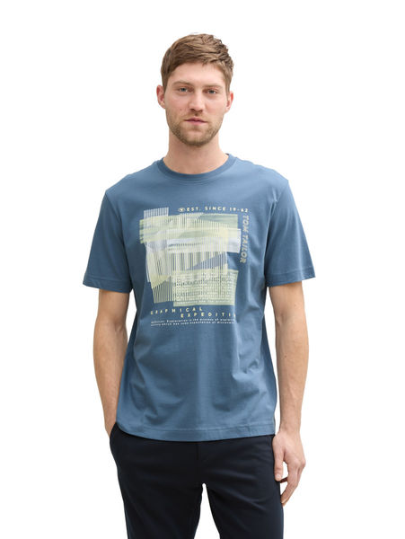 Tom Tailor T-Shirt mit Print - blau (36985)