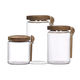 Pomax Glass with lid Tribu (Ø10x16cm) - brown/white (CLR)