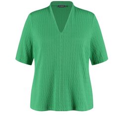 Samoon Half-sleeved shirt made of structured jersey - green (05750)