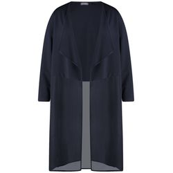 Samoon Long jacket with chiffon patch - blue (08450)