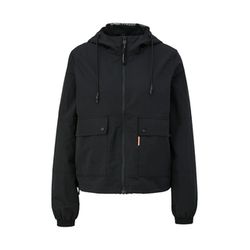 Q/S designed by Hooded jacket with crinkle texture   - black (9999)