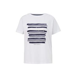 comma T-Shirt mit Frontprint - weiß (01D5)