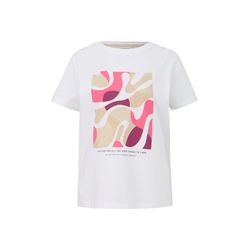 comma T-Shirt mit Frontprint - weiß (01D3)