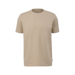 Q/S designed by T-shirt with round neckline - beige (8161)