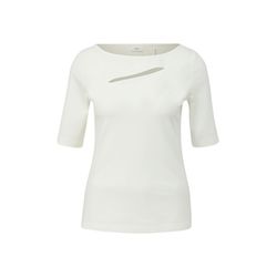 s.Oliver Black Label T-shirt with slit  - white (0200)
