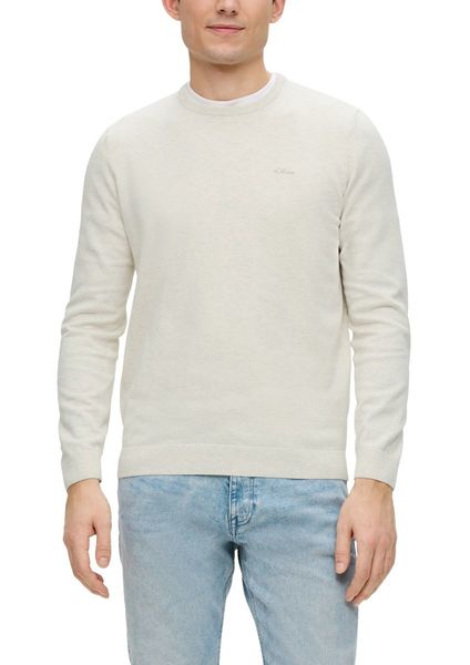 s.Oliver Red Label Pull en tricot avec logo brodé - blanc (03W0)