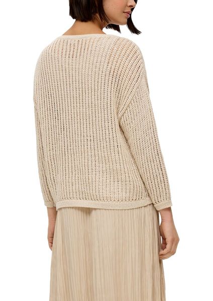 s.Oliver Black Label Cotton blend knitted sweater - beige (8120)