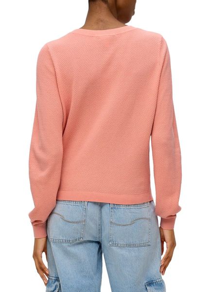 Q/S designed by Knitted sweater with dobby structure  - orange (2108)