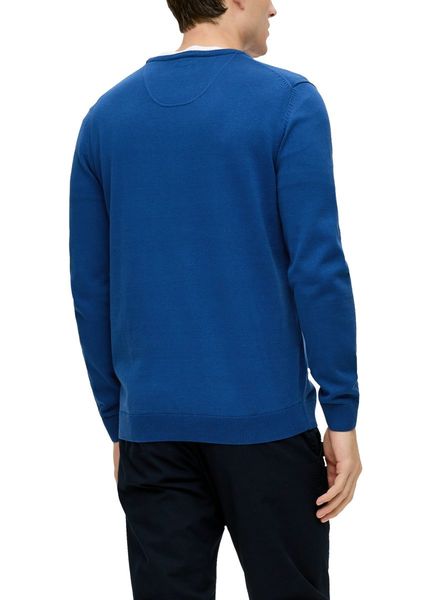 s.Oliver Red Label Knitted sweater with logo embroidery - blue (5620)