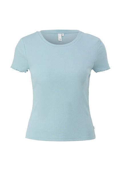 Q/S designed by Cropped top with ribbed texture  - green/blue (6103)