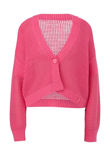 comma Veste en tricot avec motif ajouré - rose (4425)