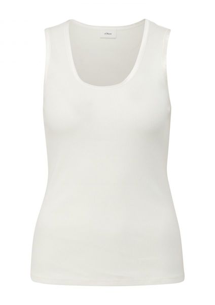 s.Oliver Black Label Tank top with satin detail - white (0200)
