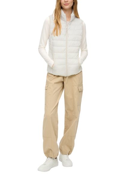 Q/S designed by Quilted vest with stand-up collar   - white (0200)