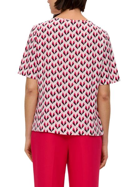 s.Oliver Black Label Crepe blouse with pleated neckline  - red/pink (41B1)