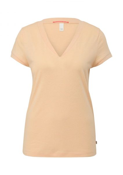 Q/S designed by T-Shirt mit V-Ausschnitt   - orange (2101)