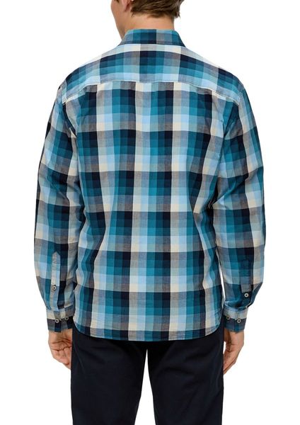 s.Oliver Red Label Regular: Langarmhemd aus Baumwolle - weiß/blau (59N3)