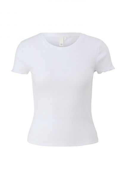 Q/S designed by Cropped top with ribbed texture  - white (0100)