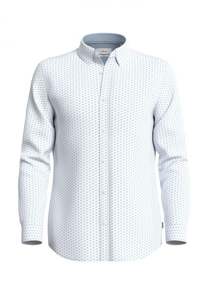s.Oliver Red Label Slim fit: long sleeve shirt in a cotton blend  - blue (50A1)