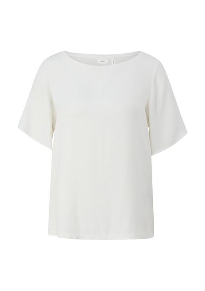 s.Oliver Black Label T-shirt en viscose aspect satin - blanc (0200)