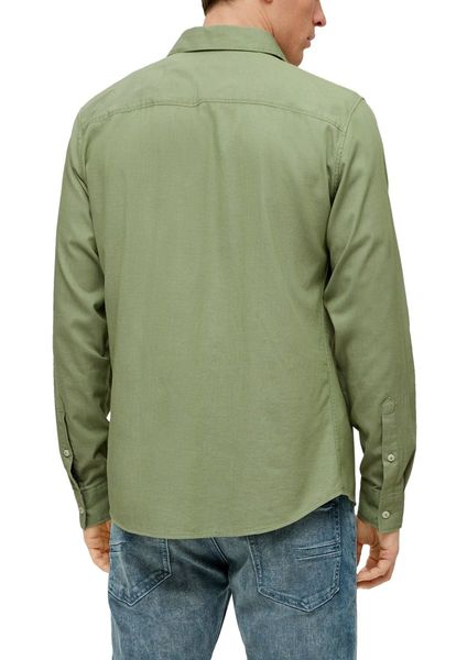 s.Oliver Red Label Slim fit: long sleeve shirt with a breast pocket  - green (7450)
