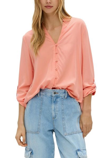 Q/S designed by Blouse with a V-neckline - pink (2108)