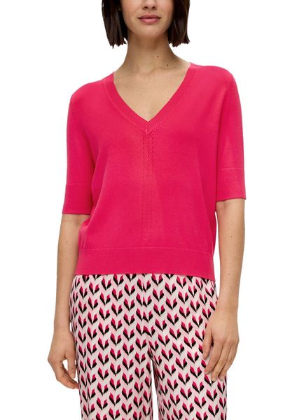 s.Oliver Black Label Short sleeve jumper with pointelle details  - pink (4554)