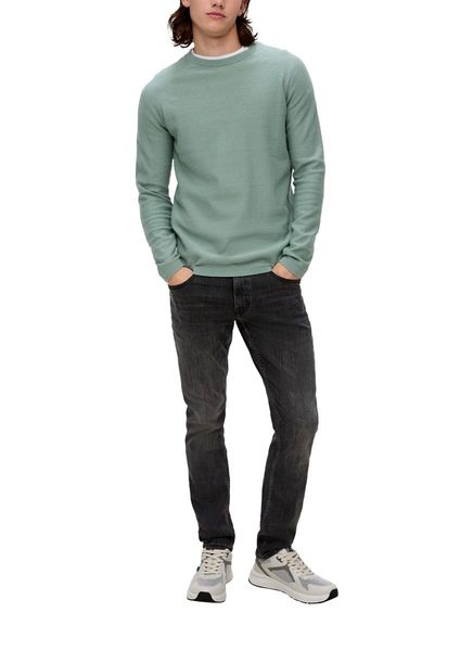 Q/S designed by Pull en maille fine coupe slim - vert (7238)