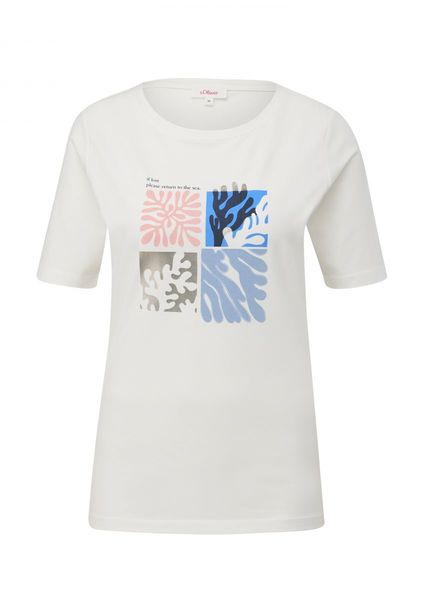 s.Oliver Red Label T-Shirt mit Frontprint  - weiß (02D0)