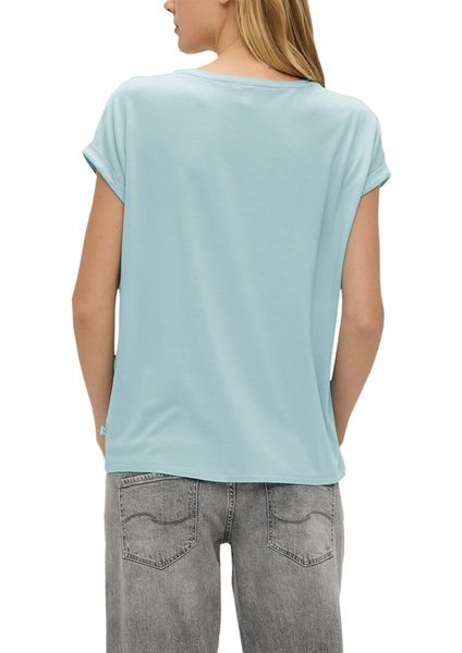 Q/S designed by T-Shirt Loose Fit - vert/bleu (6103)
