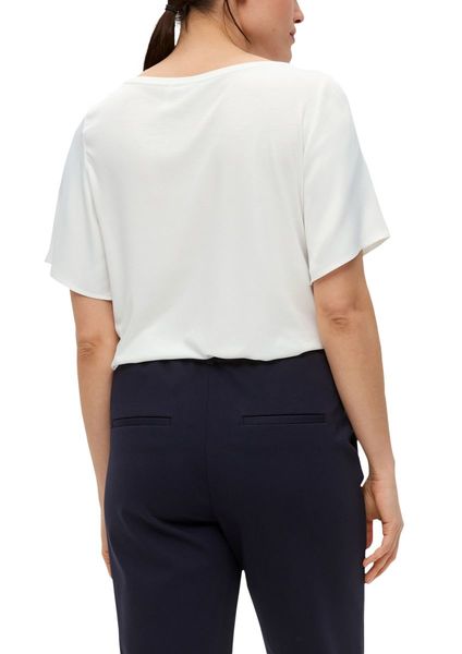 s.Oliver Black Label Viscose shirt in a satin look  - white (0200)