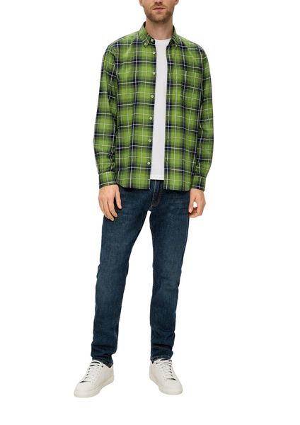 s.Oliver Red Label Regular: Long-sleeved shirt with button-down collar  - green (74N1)