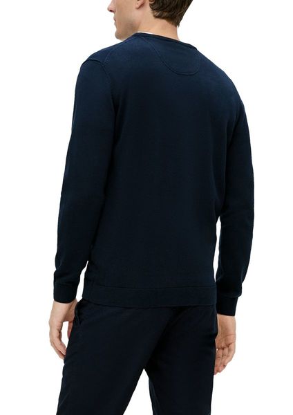 s.Oliver Red Label Knitted jumper with logo embroidery  - blue (5978)