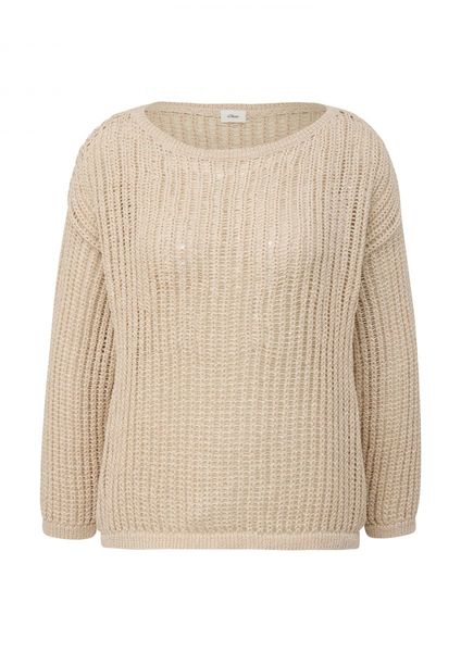 s.Oliver Black Label Cotton blend knitted sweater - beige (8120)
