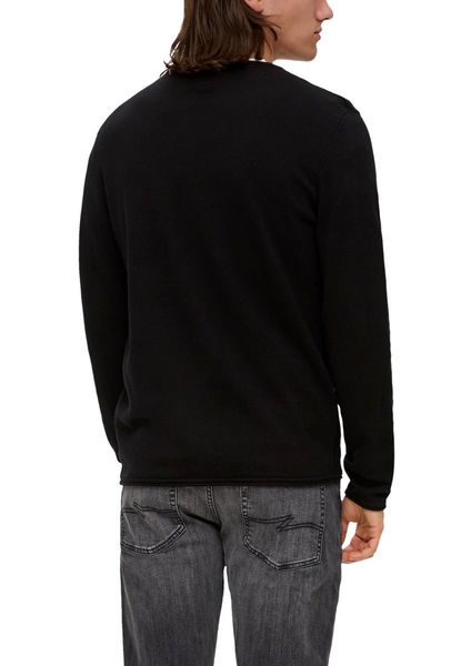 Q/S designed by Knitted jumper with pattern structure   - black (9999)