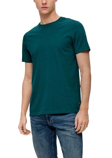 Q/S designed by T-shirt with round neckline - blue (6765)