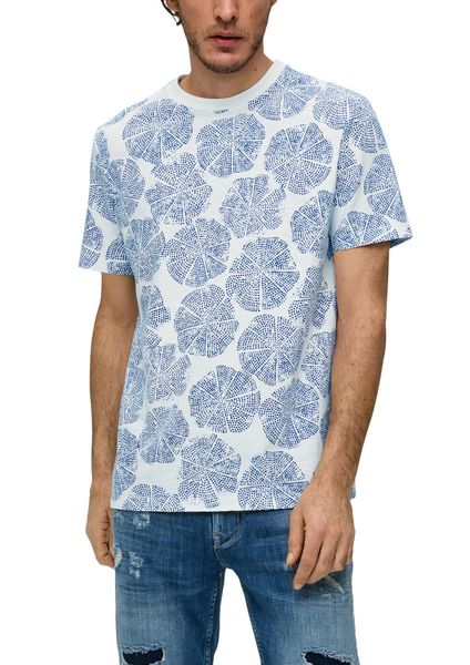 s.Oliver Red Label T-Shirt mit Rundhalsausschnitt - blau/weiß (01A2)