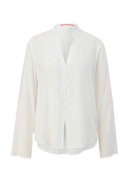 Q/S designed by Blouse with a V-neckline - white (0200)