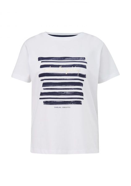 comma T-Shirt mit Frontprint - weiß (01D5)