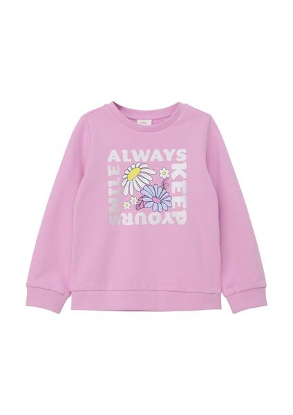 s.Oliver Red Label Sweatshirt with reflective printed lettering   - pink (4442)