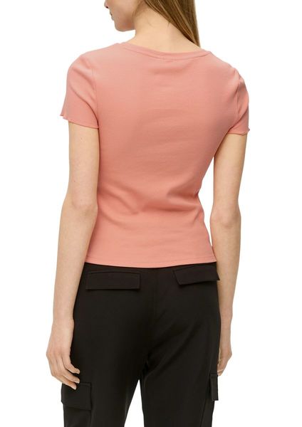 Q/S designed by Cropped top with ribbed texture  - orange (2108)